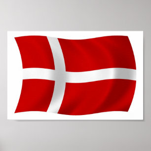 Denemarken Vlag Poster Print