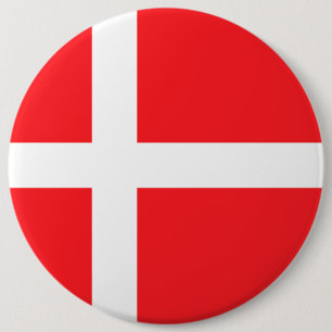Denemarken, vlag ronde button 6,0 cm