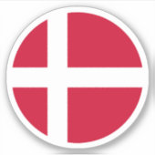 Denemarken Vlag Ronde Sticker (Voorkant)
