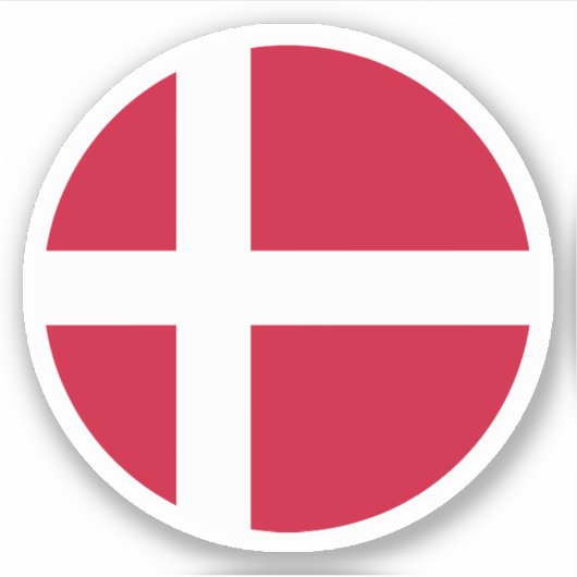 Denemarken Vlag Ronde Sticker (Voorkant)