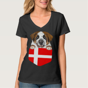 Denemarken Vlag Sint Bernard Hound In Zak T-shirt