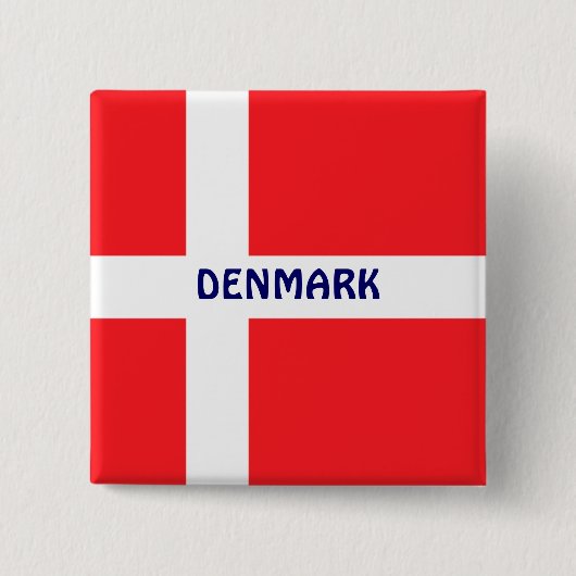 DENEMARKEN: vlag van Denemarken Vierkante Button 5,1 Cm (Voorkant)