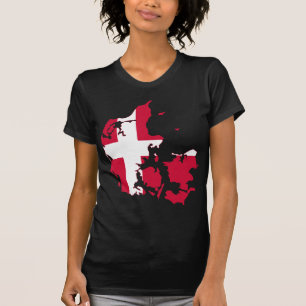 Denemarken Vlaggenkaart DK T-shirt
