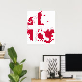 Denemarken - Vlaggenkaart Poster (Thuiskantoor)