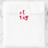 Denemarken - Vlaggenkaart Vierkante Sticker (Tas)