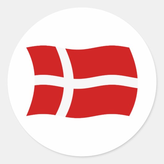 Denemarken Vlaggensticker Ronde Sticker (Voorkant)