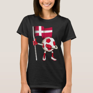 Denemarken Voetbalshirt Deense Vlag Voetbal Dab Gr T-shirt