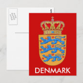 Denemarken Wapenmunt Briefkaart! Briefkaart (Voorkant / Achterkant)