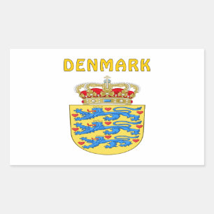 DENEMARKEN Wapenmunt Rechthoekige Sticker