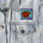Denham Springs Beauties Strawberries Vierkante Button 5,1 Cm (In situ)