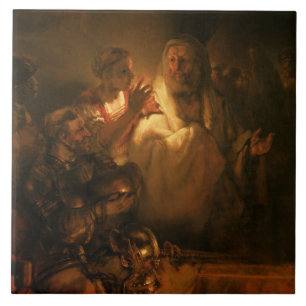 Denial of St. Peter, 1660 (olie op canvas) Tegeltje