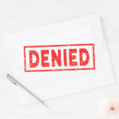 Denied Red Rubber Stamp Rechthoekige Sticker (Envelop)