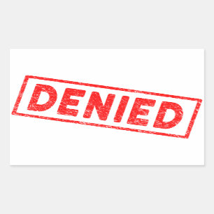 Denied Red Rubber Stamp Rechthoekige Sticker