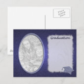 Denim Afstuderen Fotoaankondiging Aankondigingskaart (Voorkant / Achterkant)