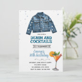 Denim and Cocktails party invitation Kaart (Staand voorkant)