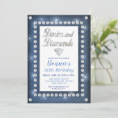 Denim and Diamonds Birthday Invitation Kaart (Staand voorkant)