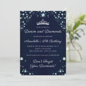 Denim and Diamonds Birthday Invitations Kaart (Staand voorkant)