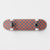 Denim and Oranje Checkerboard Art Skateboard Deck (Horizontaal)