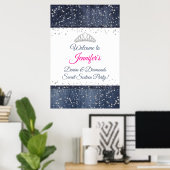 Denim, Argent Confetti, Diamond Tiara Affiche de b (Bureau à domicile)