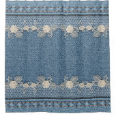 Denim avec le rideau en douche de dentelle (Devant)