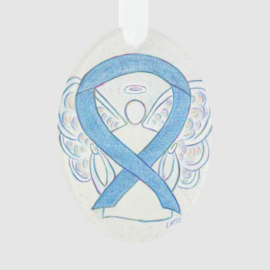 Denim Awareness Ribbon Angel Ornement (devant)