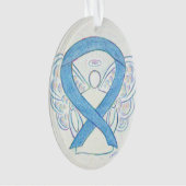 Denim Awareness Ribbon Angel Ornement (devant)