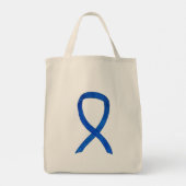 Denim Awareness Ribbon Custom Canvas tas (Achterkant)