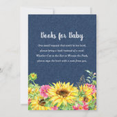 Denim Baby shower Uitnodiging met zonnebloemen (Achterkant)