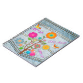Denim Back Pocket Flowers Peace Love Hope Notitieboek (Linkerzijde)