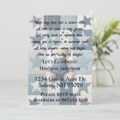 Denim Bear Invitation Kaart (Staand voorkant)