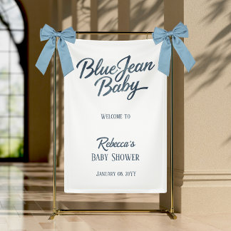 Denim Beer Waslijn Jongen Blauwe Jean Babyfeestje Spandoek