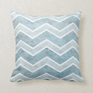 Denim Blau Watercolor Wash Grote Chevron Kussen