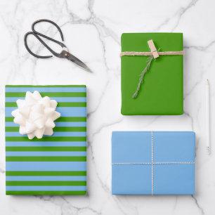 Denim blauw en gras groen inpakpapier vel