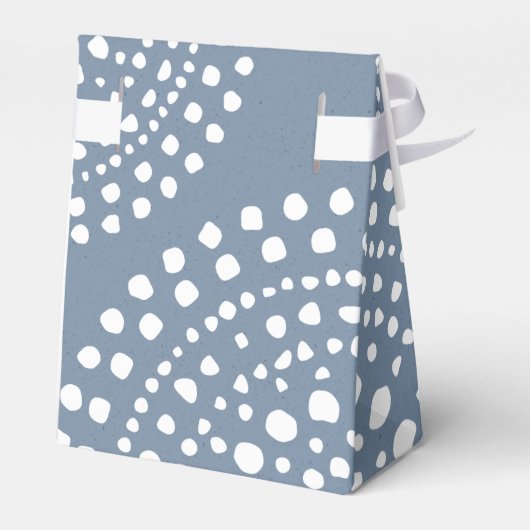 Denim Blauw Modern Boho Bruiloft Bedankdoosjes (Achterkant)