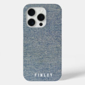 denim blauw spijkerbroek look Case-Mate iPhone case (Achterkant)