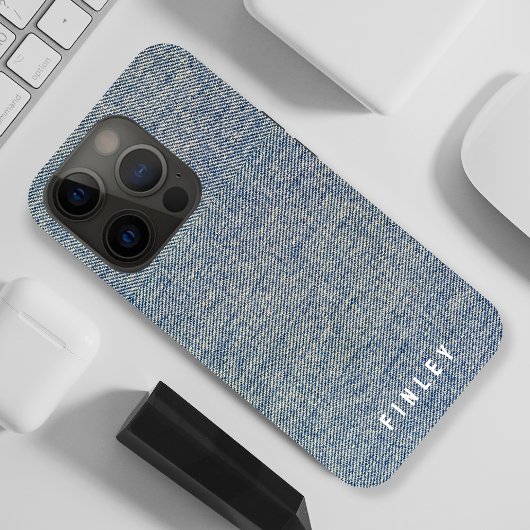  denim blauw spijkerbroek look Case-Mate iPhone case