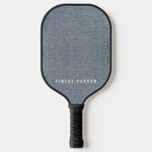 denim blauw spijkerbroek look pickleball paddle (Voorkant)