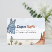 Denim Blauwe Luier Raffle Kaart (Staand voorkant)