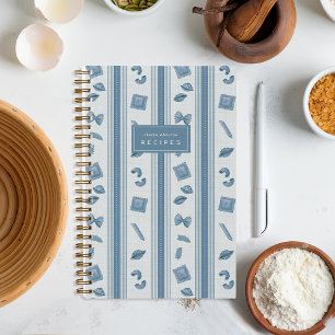 Denim Blauwe Pasta Markt Streep Gepersonaliseerd R Notitieboek