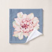 Dénim bleu et aquarelle cactus (Gant de toilette)