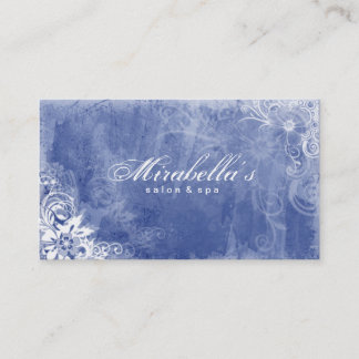 Denim bleu grunge W de salon de carte de visite