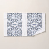 Denim Bleu Orné Monogramme (Serviette à main)