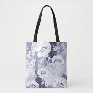 Denim bloem patchwork, naadloos patroon. draagtas