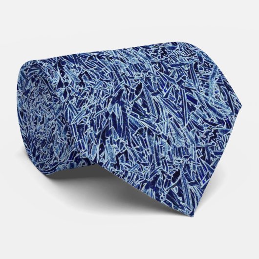 Denim Blue Abstract Design Stropdas (Opgerold)