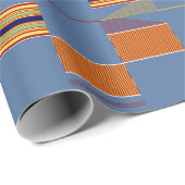 Denim Blue African Kente met Stripes Cadeaupapier (Rol Hoek)