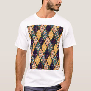Denim Blue Art Nouveau: Naadloos T-shirt