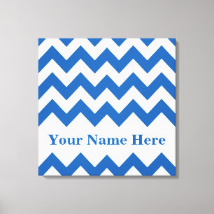 Denim Blue Bold Chevron met de naam Emporio Moffa Canvas Afdruk