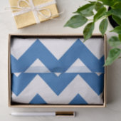 Denim Blue Bold Chevron met monogram Tissuepapier (Geschenk)