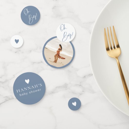 Denim Blue Boy Baby shower Aangepast Confetti (Groep)