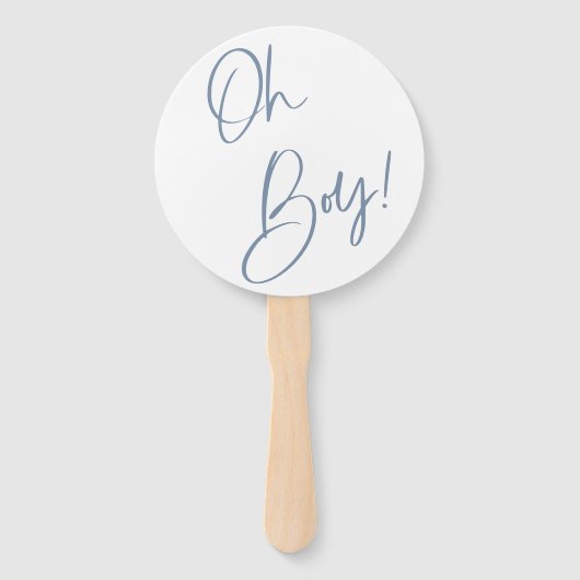 Denim Blue Boy Baby shower Aangepast Handwaaier (Voorkant)